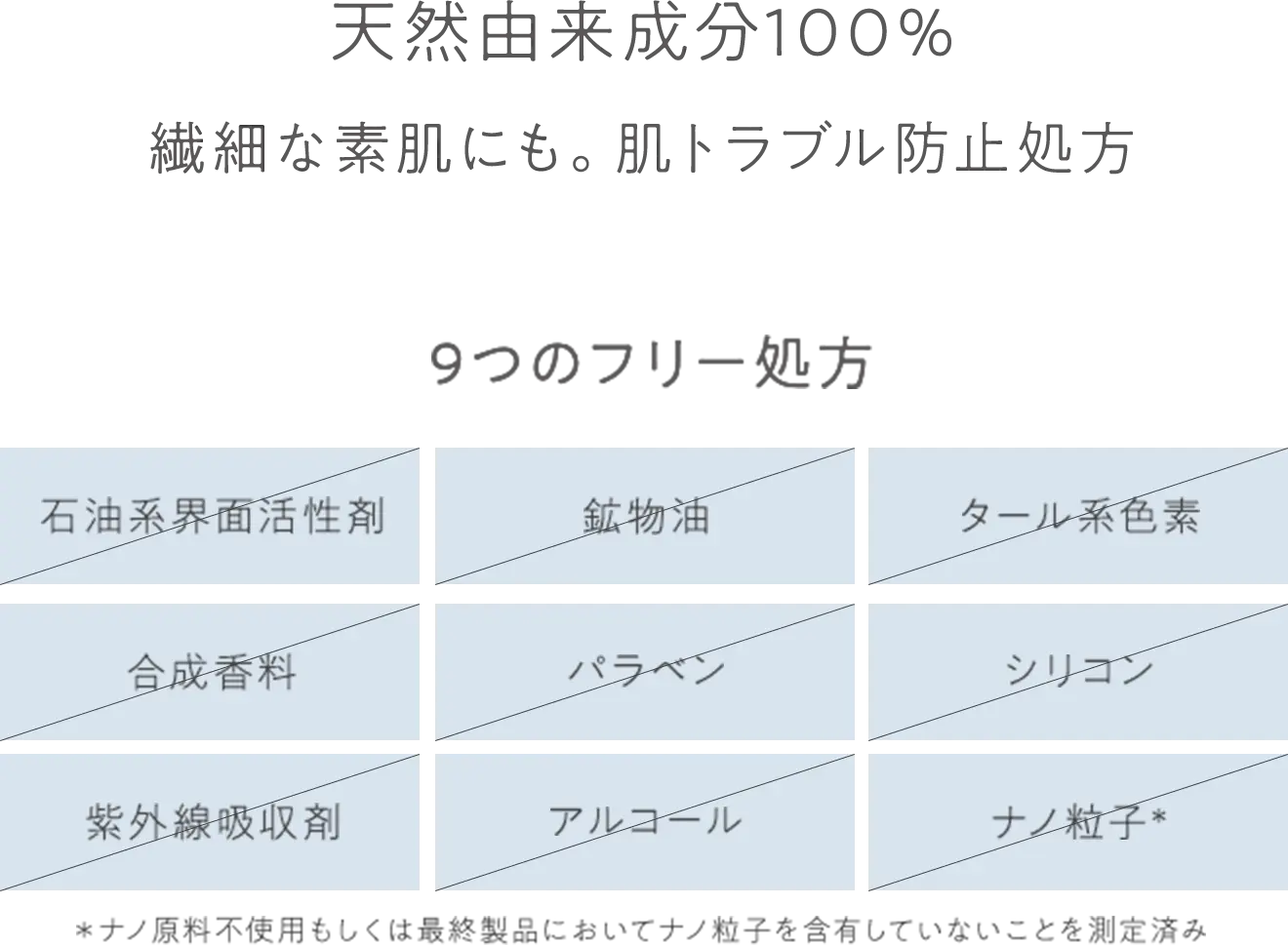 9つの不使用成分